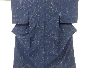 リサイクル　未使用品　抽象松模様織り出し手織り紬着物